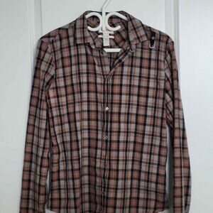 DIESEL slim fit button up plaid shirt, mens